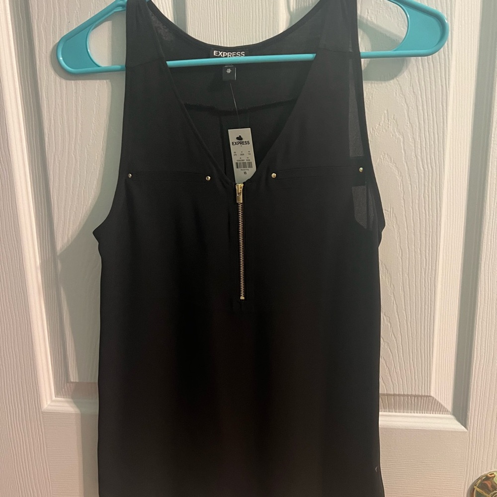Express Black and Gold Sleeveless Tank Top